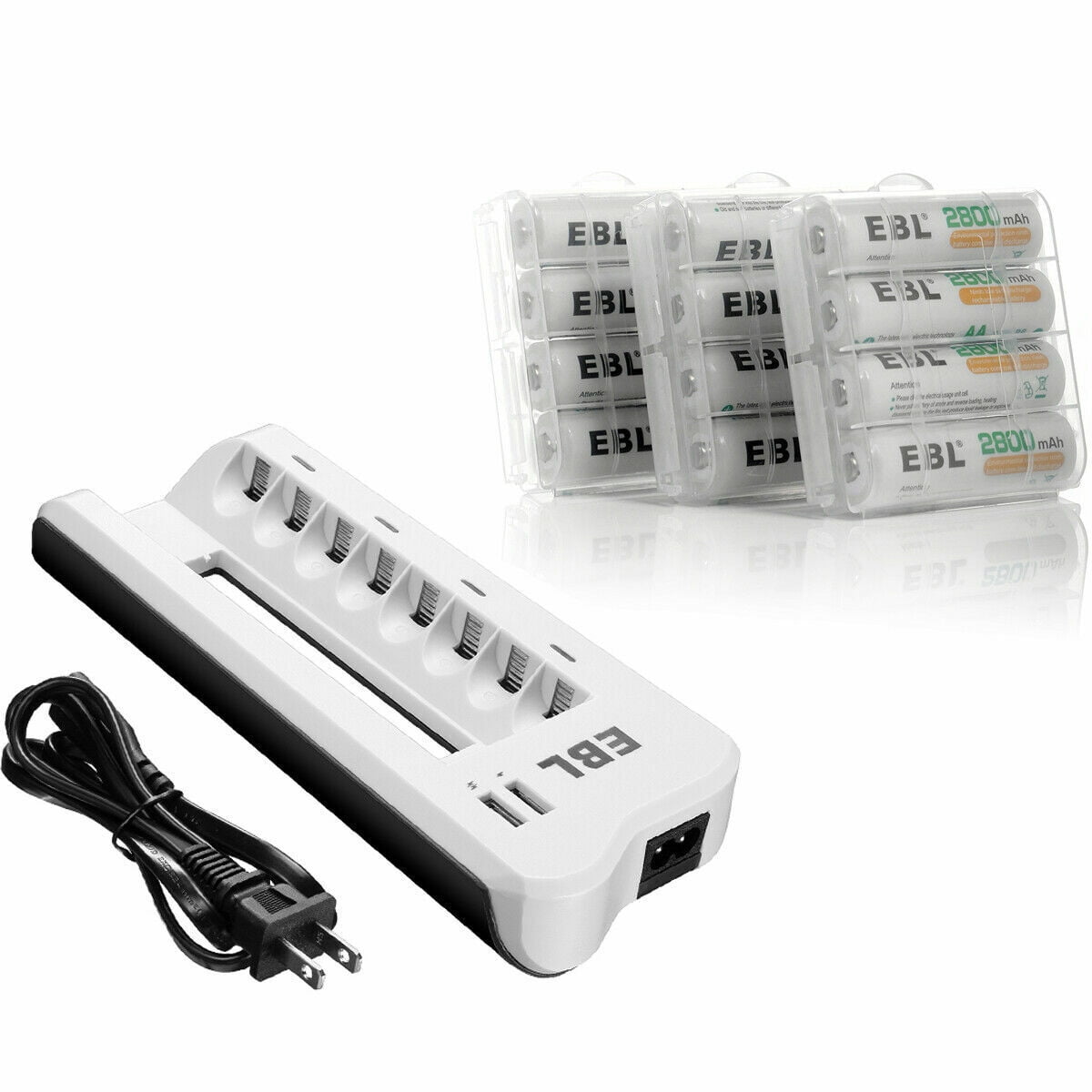 EBL Rechargeable AA Batteries, 12Pack 2800mAh Duable a Batteries, 8