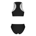 thumbnail image 6 of Ohufall High Waisted Womens Bikini Sets Sporty Two Piece Swimsuits for Women Solid Color High Cut Bathing Suits, 6 of 7