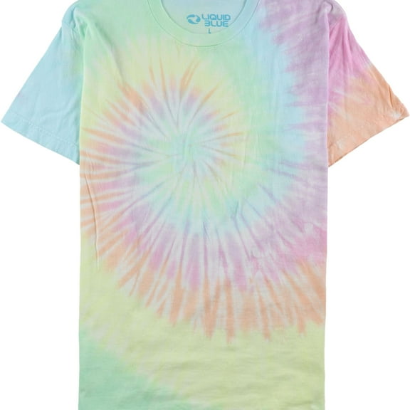 Liquid Blue Mens Spiral Tie-Dye Basic T-Shirt, Multicoloured, Medium