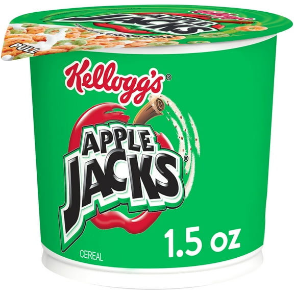 Kellogg's Apple Jacks Breakfast Cereal Cups, Kids Cereal, Family Breakfast, Original, 1.5oz Cup (1 Cup)
