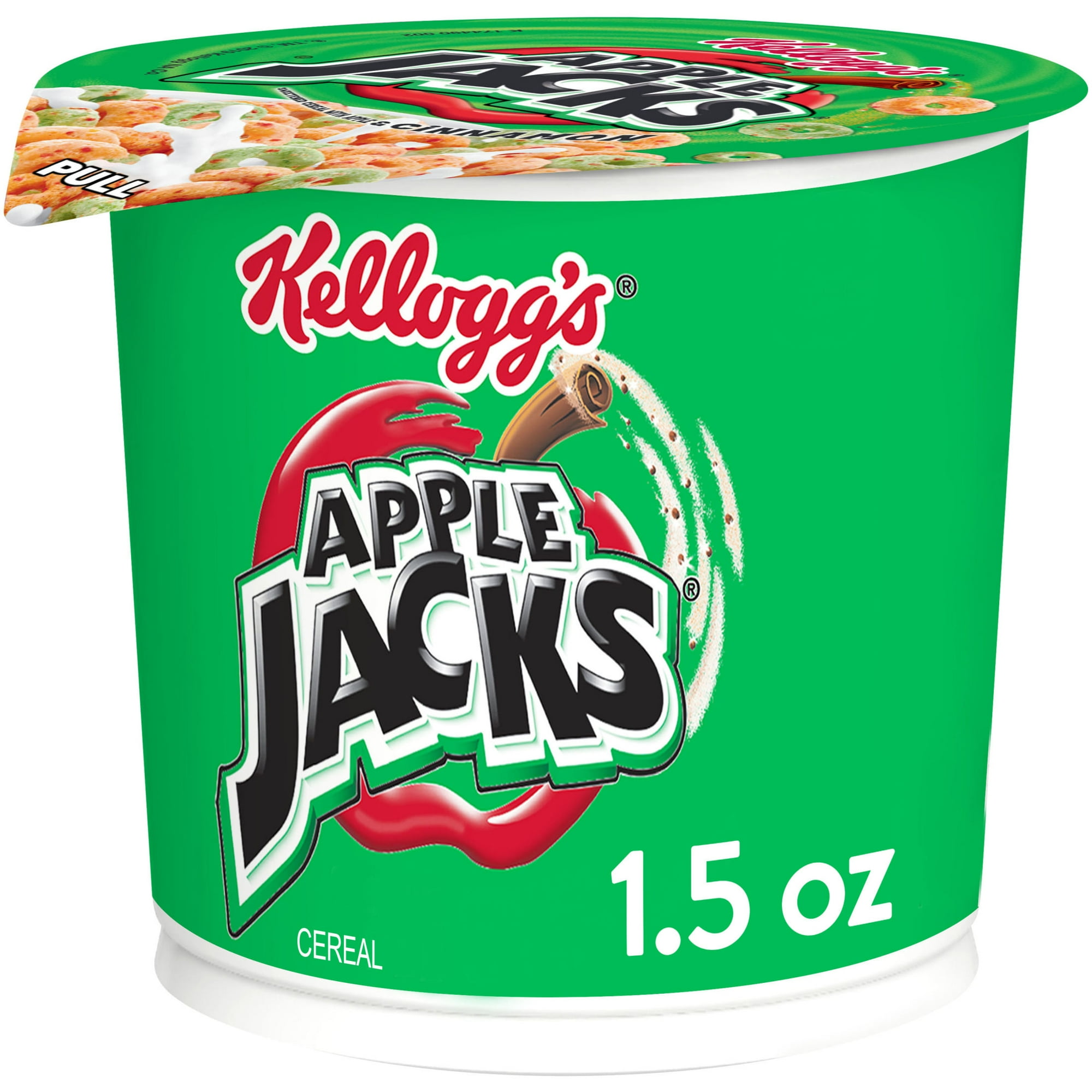 Kellogg's Apple Jacks Original Breakfast Cereal Cups, Kids Cereal, Single Serve Cup, 1.5 oz