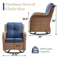 thumbnail image 3 of Gymojoy 2 Pieces Outdoor Patio Wicker Swivel Glider Rocker Chair with High Back Deep Seat, Navy Cushion, 3 of 9