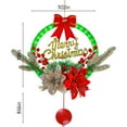 thumbnail image 3 of Cheapark Christmas Wreath With Bow Ribbon, Simulated Red Pines Needles And Lights Battery Powered, LED Warm Light Garland Party Supplies Housewarming Gifts Door, 3 of 9