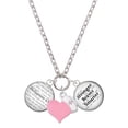 thumbnail image 1 of Delight Jewelry Silvertone Domed Philippians 4:13 - Light Pink Heart Nurse Strong Zoe Necklace, 1 of 4