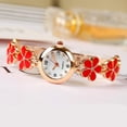 thumbnail image 5 of UDIYO Fashion Women Rhinestone Flower Round Dial Analog Quartz Bracelet Watch Gift, 5 of 7