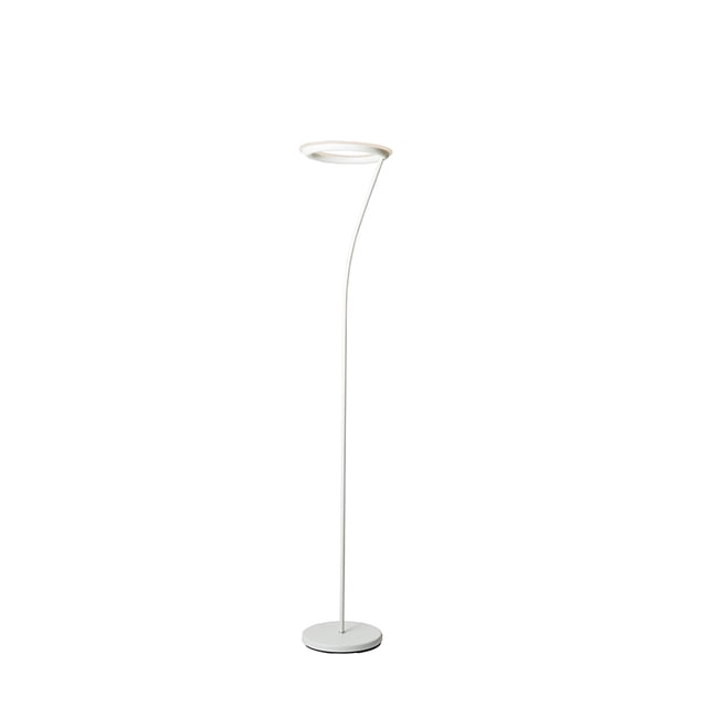 73" Tall Metal Torchiere Floor LED Lamp with Halo design, Matte White finish
