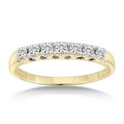 1/4 Carat Diamond Seven Stone Yellow Gold Anniversary Band