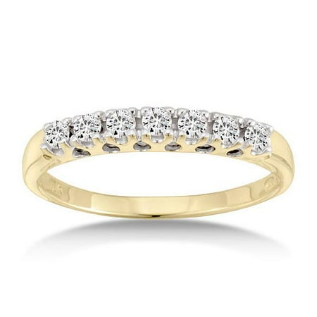 1/4 Carat Diamond Seven Stone Yellow Gold Anniversary Band
