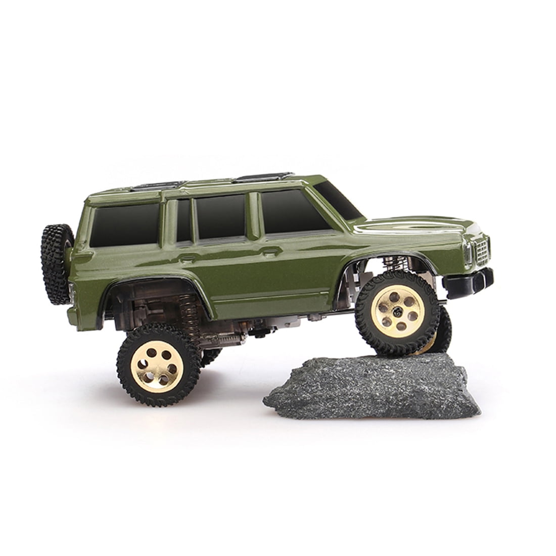 1/64 Scale Mini RC Crawler 4WD 2.4G Full Proportional Remote Control Off Road Climbing Vehicle With LED Lights Desktop Rock Crawler Model For Adults Hobbyists (RTR /Bright camouflage)
