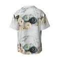thumbnail image 2 of Disketp Men's Hawaiian Pumpkin And White Marble Print Shirts Button Down Holiday Beach Shirts-X-Large, 2 of 7