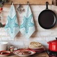 thumbnail image 6 of Teal Starfish Kitchen Towels Set of 4, Vintage Gray Farmhouse Coastal Summer Absorbent Dish Towels for Kitchen, Microfiber Hand Towel, Quick Drying Tea Towel for Cleaning Decorative Dishcloths, 6 of 7