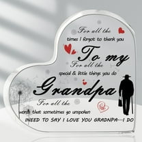 Gifts for My Grandpa, Heart Acrylic Plaque Signs, Grandpa Birthday Grandparents Day Gifts