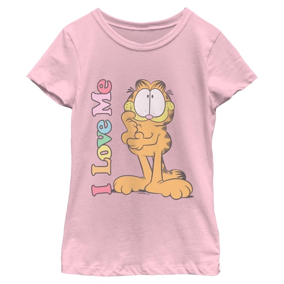 Girls Garfield I Love Me Cat Colors T Shirt