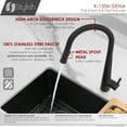 thumbnail image 6 of Stylish Siena 17 ¾" Ht Single Handle Matte Black Pull Down Kitchen Faucet K-135N, 6 of 11