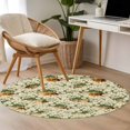 thumbnail image 5 of Spring Flowers Round Area Rugs Collection 3.3', Botanical Blossom White Daisy Floral Non Slip Indoor Circular Throw Runner Rug Floor Mat Carpet for Living Room Dining Table Bedroom Nursery, 5 of 9