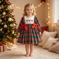 thumbnail image 5 of OJSFQUFP Baby Girls Christmas Comfortable and Breathable Long Sleeved Dress Cute Cartoon Print Dress, 5 of 5