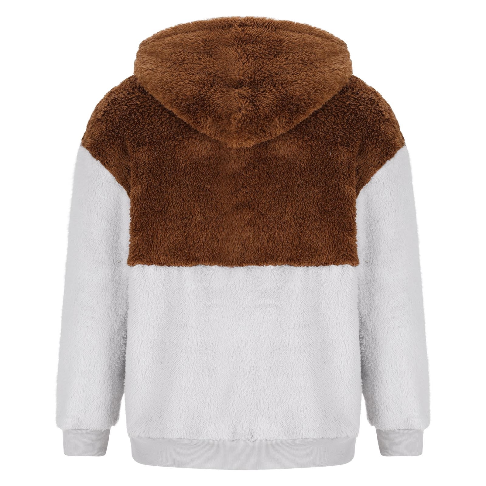 BXINGOHAI Mens Fuzzy Sherpa Pullover Hoodies Full Zip Up Fluffy Big and Tall Hooded Sweatshirts with Pockets Brown,4XL