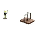 thumbnail image 1 of Estatua de rana de camarero, figura de escritorio, servilletero, soporte de papel, organizador de mesa, resina, madera de nogal, material adecuado par, 1 of 8