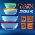thumbnail image 5 of NutriChef Glass Mixing Bowl 4 Sets Stackable Superior Premium Meal-prep Container W/ Locking Lid, 5 of 7