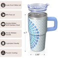 thumbnail image 3 of Stainless Steel Thermal Tumbler 20oz with Lid & Straw - Double Wall Vacuum Insulated Boho Travel Coffee Mug, Leakproof Design, 3 of 5