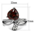 thumbnail image 2 of Silver Womens Ring Anillo Para Mujer Stainless Steel Ring with AAA Grade CZ in Garnet, 2 of 5