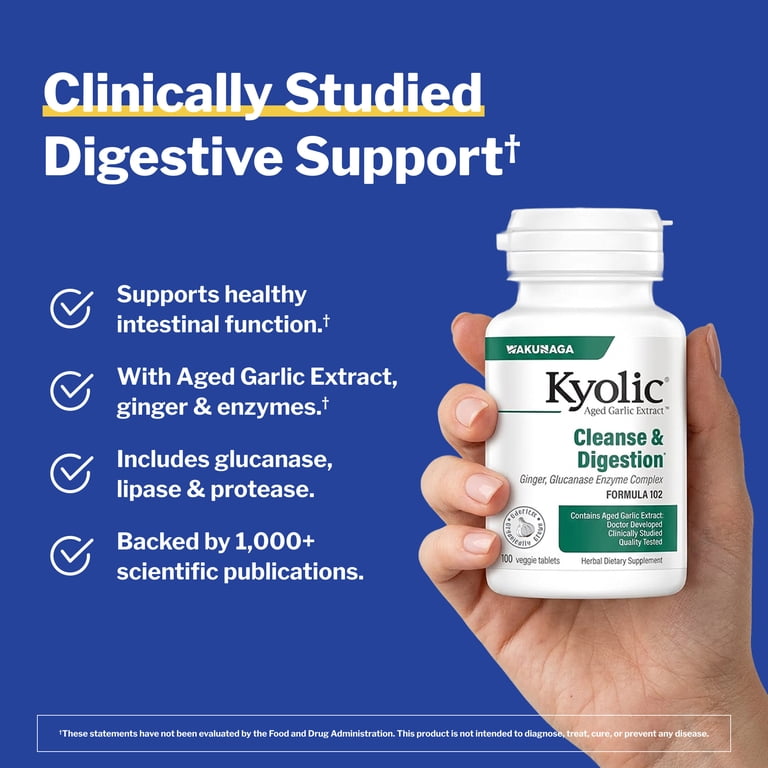 Kyolic Aged Garlic Extract Formula 102 Candida Cleanse & Digestion