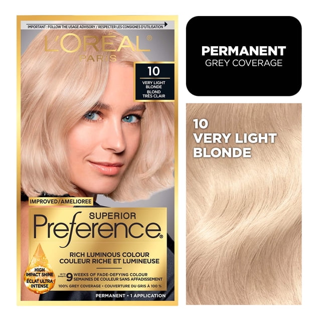 L'Oreal Paris Superior Preference Permanent Hair Color, Oil-in-Gel, Scavdanavia #10, 1 boite