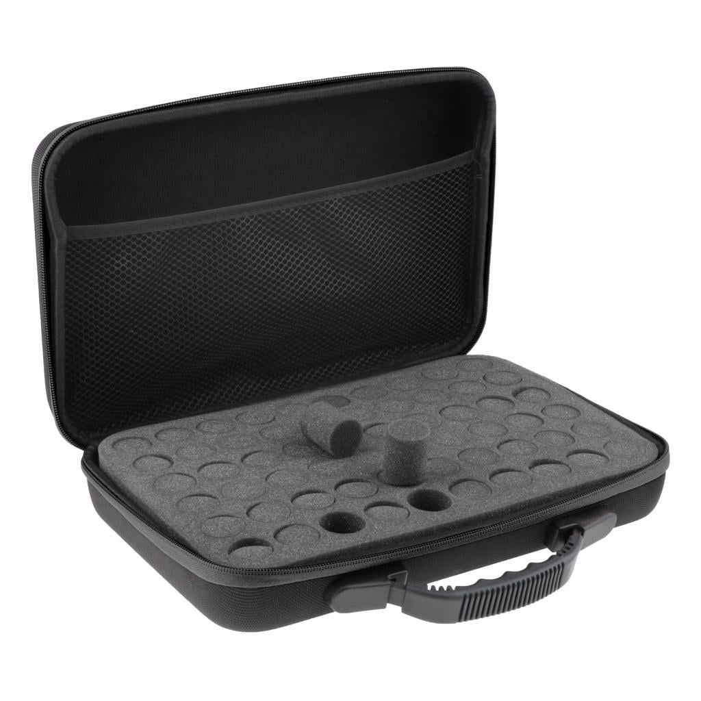 Wswqop Essential Oils Case Travel Holder Hard Shell Holds 60 Bottles 5ml-15ml Black