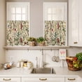 thumbnail image 3 of 3 Piece Kitchen Curtains and Valances Set Vintage Plant Cafe Curtains 36 Inch Length Boho Botanical Flowers Green Leaf Ferns Valance & Tier Curtain for Living Room Bedroom Window 54"x18"+27"x36"*2, 3 of 6