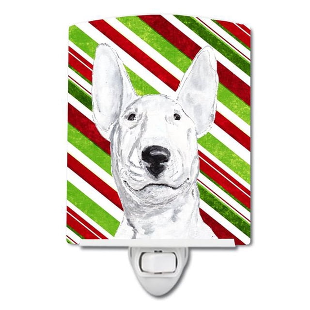 Carolines Treasures SC9618CNL Bull Terrier Candy Cane Christmas Ceramic Night Light