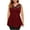Wine, variant on Auroural Womens Clothes Plus Size Women Solid Floral Lace V-Neck Asymmetric Three Quarter Tops Blouse