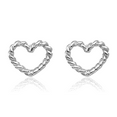 thumbnail image 5 of 14K Solid White Gold Heart Stud Earrings, 5 of 10