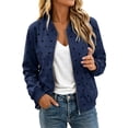 thumbnail image 3 of Womens Bomber Jackets Casual Lightweight Polka Dots Print Spring Fall Daily Wear Travel Zip Up Cardigan Jacket, 3 of 8