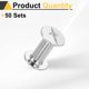 thumbnail image 3 of Uxcell 50set Tornillo Chicago M5 x 13mm 15mm Longitud Metal Phillips Remache Tornillo perno para Bricolaje Cinturón de Cuero Bolsa Artesanía Encuadernación de Libros, Blanco, 3 of 7