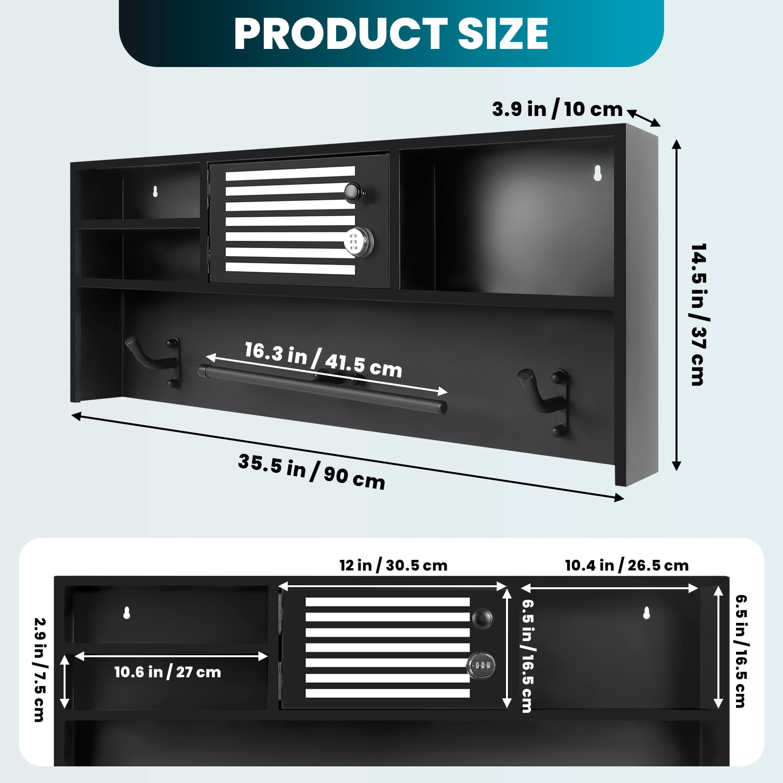 Police Gear Stand, Police Hanger, Tactical Duty Gear Rack with 3 Hooks, Free-Standing All Iron Frame Police Gift Decor with Flag, Black, Come Home Safe