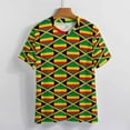 thumbnail image 3 of African Kente Cloth Print Women's Short Sleeve Tops Casual Blouses T Shirt, 3 of 6
