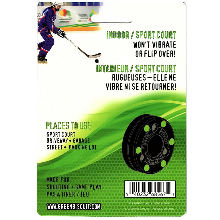 Green Biscuit Roller Hockey Puck