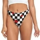 thumbnail image 1 of Fotbe Ladybugs Of Black And White Checkers Tanga Sin Costuras para Mujer con Estampado – Panties Invisibles, Transpirables y Cómodos para Uso Diario-X-Small, 1 of 6