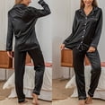 thumbnail image 5 of Conjunto de pijamas suaves para mujer, ropa de dormir sedosa, pijamas de fiesta de manga larga, 5 of 5