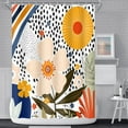 thumbnail image 2 of Colorful Boho Bathroom Shower Curtain Pink Floral Sun Abstract White Spots Shower Curtain Aesthetics Art Decor Washable Polyester Durable Fabric Shower Curtain with Hooks, 72x84 Inch, 2 of 6