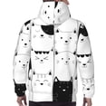 thumbnail image 7 of Uemuo Doodle Cute Cat Pattern Men's Hoodie - Casual Pullover Hoodie with Kangaroo Pocket, Stylish Hooded Sweatshirt for Everyday Wear-Large, 7 of 7