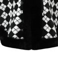 thumbnail image 3 of UTSJKR Women's Plaid Faux Fur Trim Cape Poncho, Winter Warm Open Front Shawl Coat, Pearl Decor Loose Outerwear for Party Daily Occasion Black, 3 of 4
