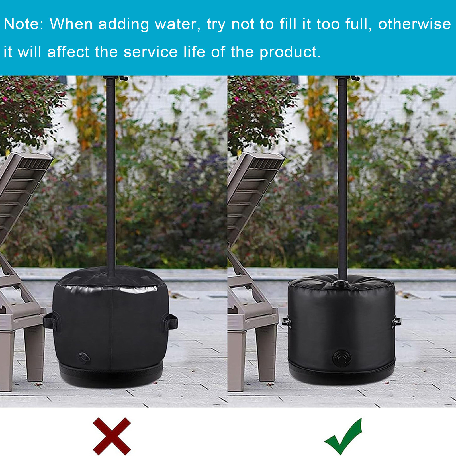 Homerr Water Filled Umbrella Base Umbrella Base Water-Filled Umbrella Base Large Capacity, 100lb Weight