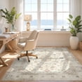 thumbnail image 3 of Design&I 3'x5' Washable Accent Rug Pet Friendly & Non-Slip Built-In Grip Beige Boho Abstract Geometric Lattice Solid Minimalist Heathered for Bedroom, Walk-in Closet, 3 of 7