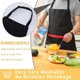 thumbnail image 3 of 2 Pack Adjustable Bib Apron with 2 Pockets, Waterdrop Resistant Cooking Kitchen Aprons for Women Men Chef Couple BBQ Painting (Black, 2), 3 of 4