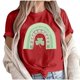 thumbnail image 1 of Camiseta de Manga Corta de Cuello Redondo Impresa de Primavera Superior de las Mujeres, Mezcla Ligera de Poliéster para Uso Diario Y de Fiesta Casual, 1 of 1