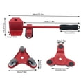 thumbnail image 4 of Fichiouy Furniture Mover Dolly Alloy Steel Furniture Mover Kit with Universal Wheel Red, 4 of 9