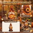 thumbnail image 2 of Gnome Statue With Lighted Pumpkin, Resin Fall Harvest Figurine Lamp For Halloween Garden Patio Home Decoration, 2 of 7