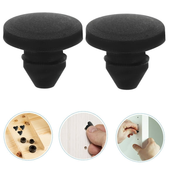 ULTNICE Rubber Tapered Cone Silicone Stoppers Black 20Pcs 0.3X0.3X0.3In