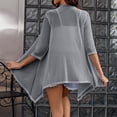 thumbnail image 3 of LEKODE Lightweight Cardigans for Women Open Front Cardigan Summer Sweaters Chiffon Cover Up Light See Through Going Out Tops Women's Casual Lightweight Duster Light Weight Cardigan Women Pink XL, 3 of 6